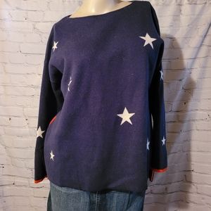 JOULES Uma Milano Womens Jumper Knitwear - Navy Stars size 14